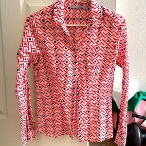 Halogen silk/cotton top